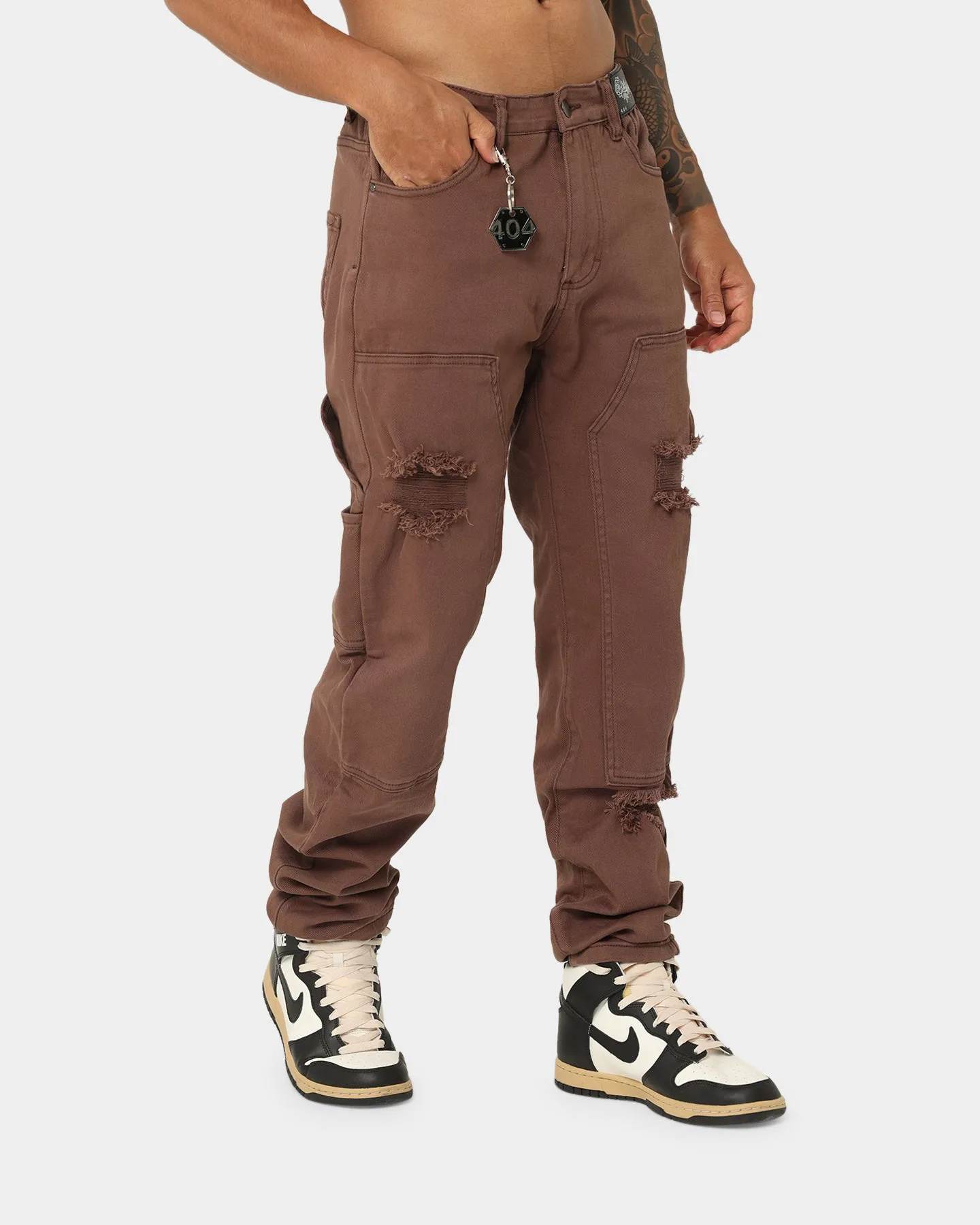 404 Distressed Carpenter Pants Brown