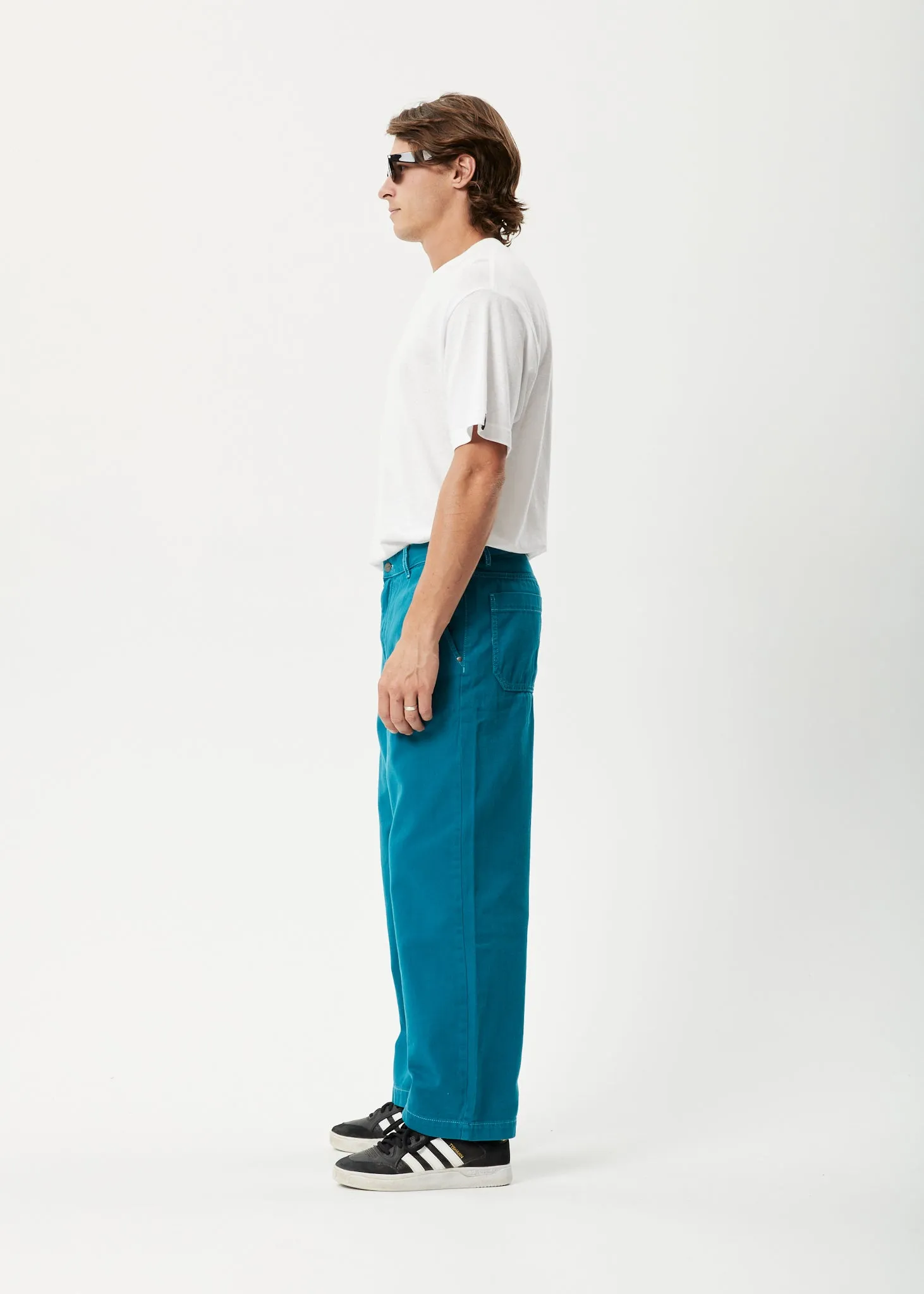 AFENDS Mens Pablo - Baggy Pants - Azure