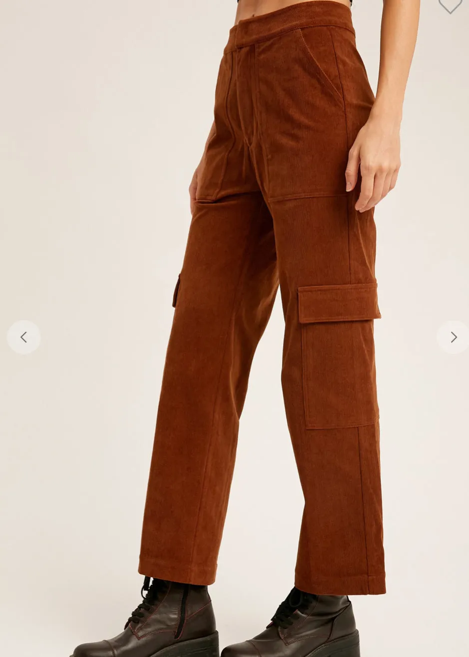 Barberry, Womens Corduroy Cargo Crop Pant