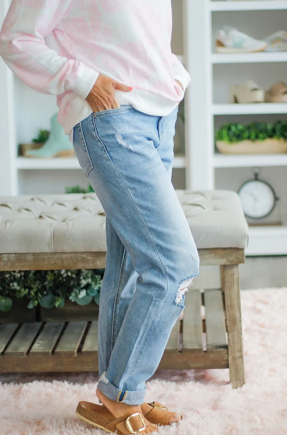 Bayeas Relaxed Boyfriend Jeans