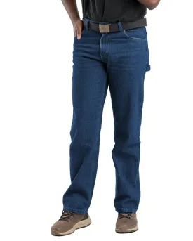 Berne Apparel Mens Heartland Flex Carpenter Stone Wash Dark Cotton Blend Jeans