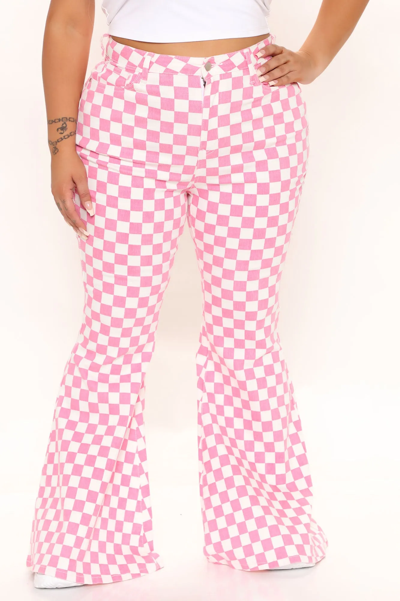 Big Race Extreme Flare Leg Jeans - Pink