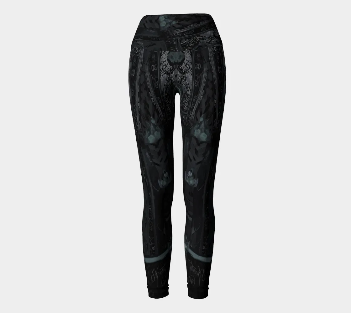 Black and Silvery Blue Leggings