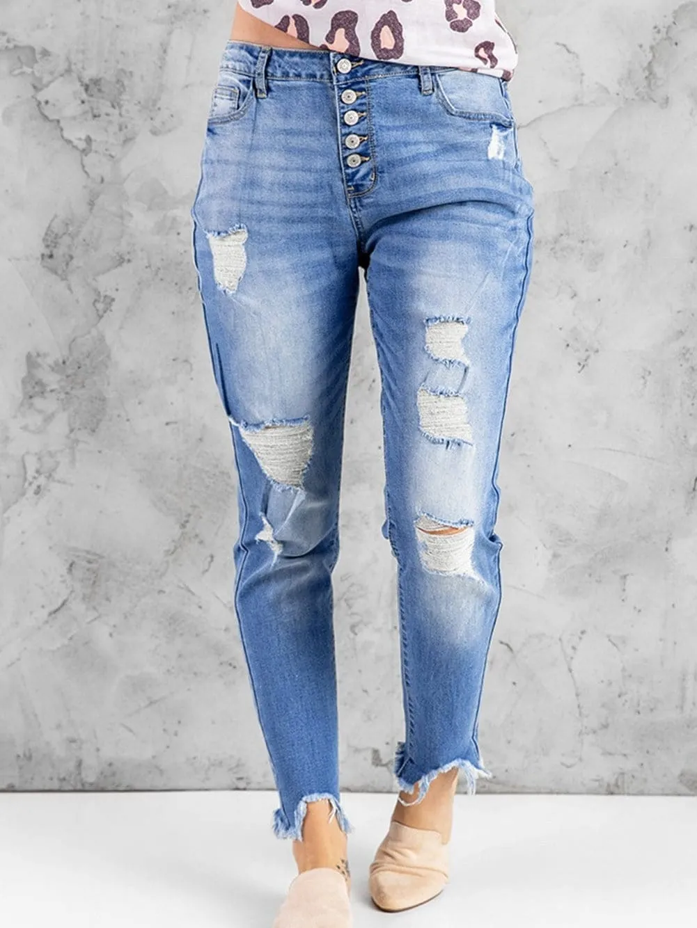 Blue Distressed Jeans