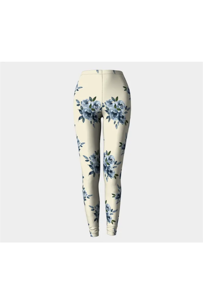 Blue Floral on Sweet Corn Premium Leggings