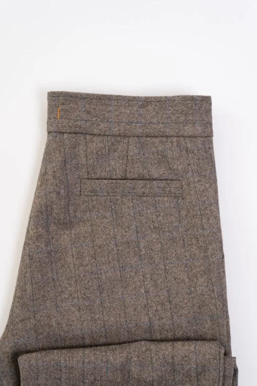 Brown Pinstripe Irish Tweed Trousers