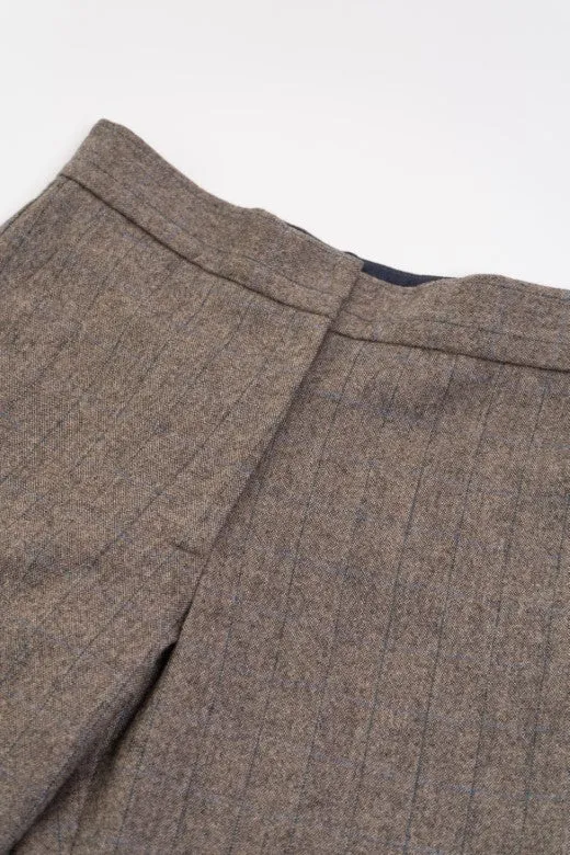 Brown Pinstripe Irish Tweed Trousers