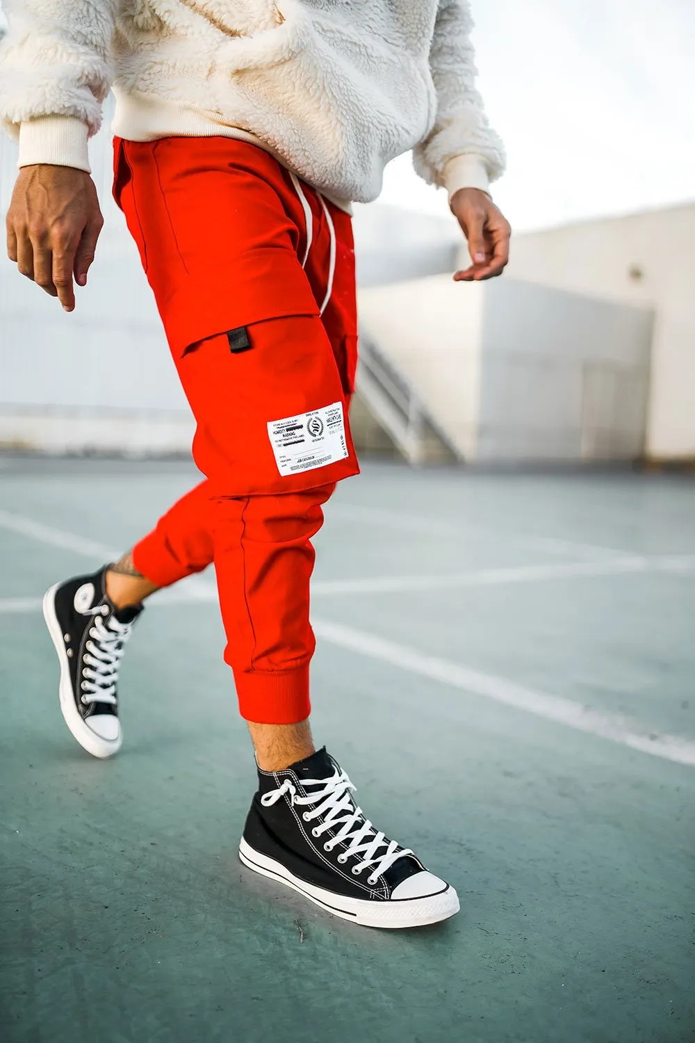 Cargo Utility Pants - Red