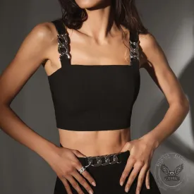 Chain-Detailed Crop Top