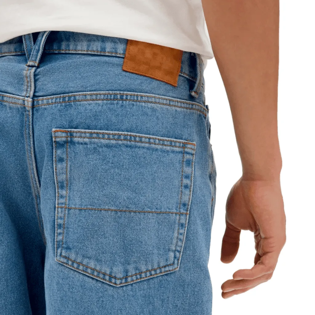 Check-5 baggy denim pants - Stonewash blue