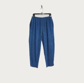 Chinese Pants in Bahama Blue Textured Silk