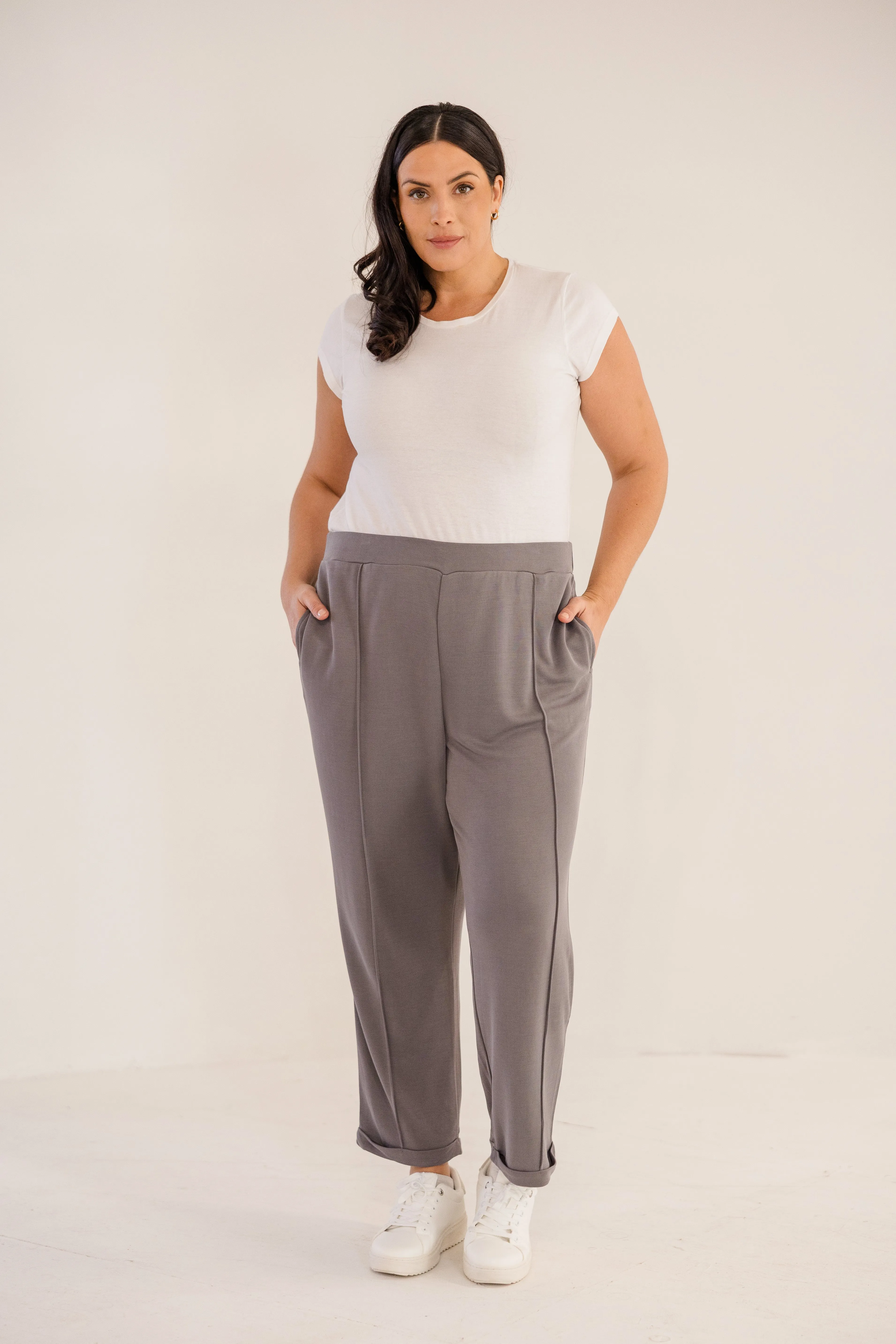 Chloe Pintuck Taper Pant, Castle Rock