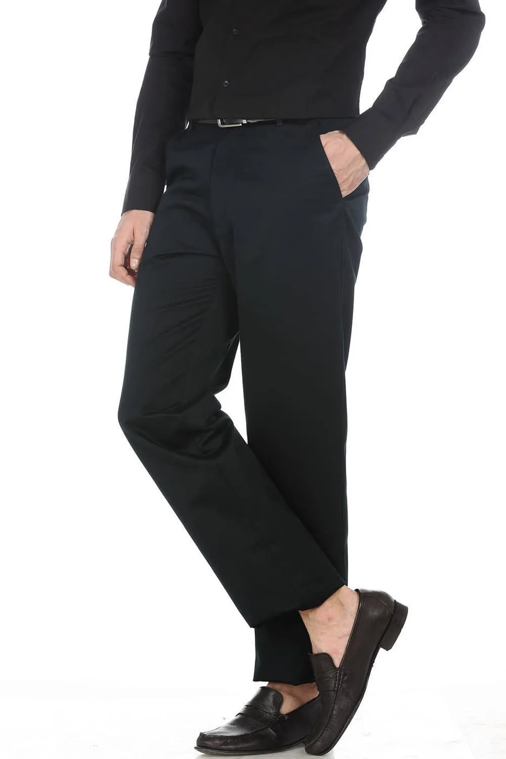 Comfort Fit Satin Weave Poly Cotton Trousers