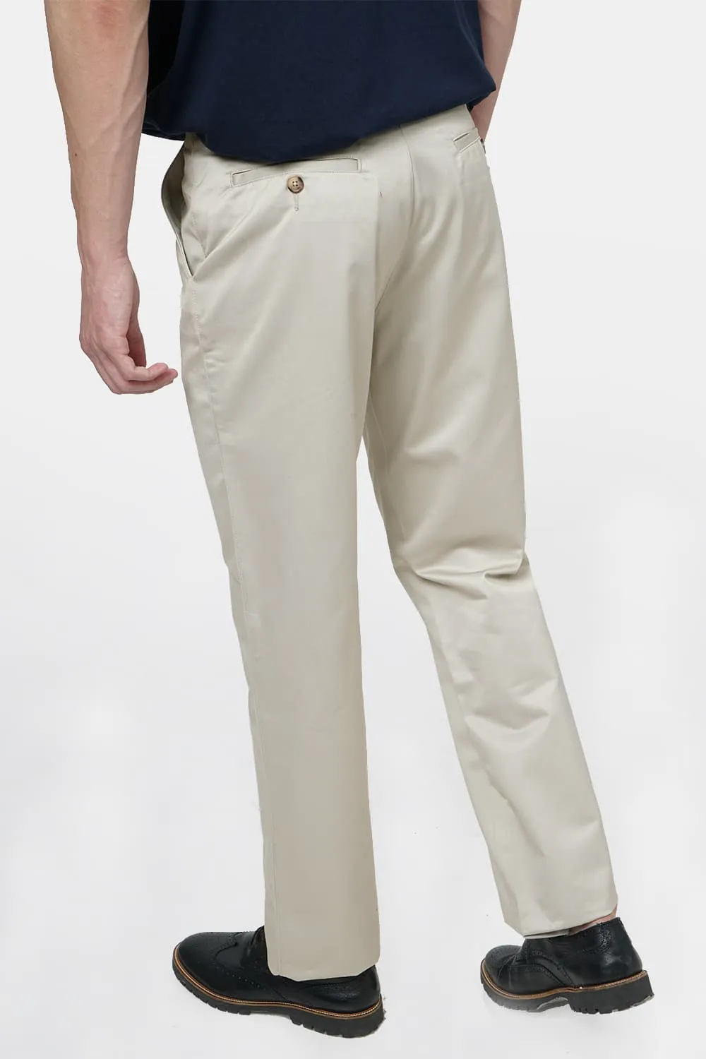 Comfort Fit Satin Weave Poly Cotton Trousers