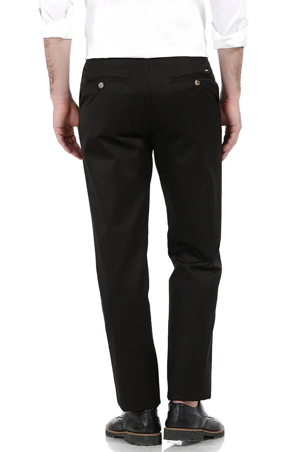 Comfort Fit Satin Weave Poly Cotton Trousers