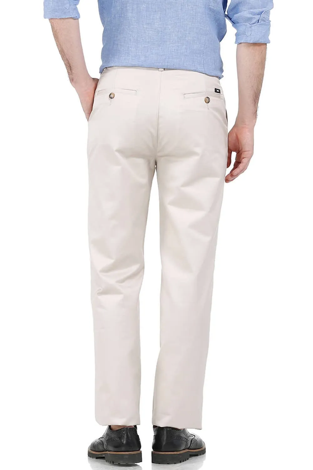 Comfort Fit Satin Weave Poly Cotton Trousers