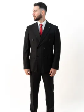 Connor Black Pinstripe Double Breasted Two Piece Suit