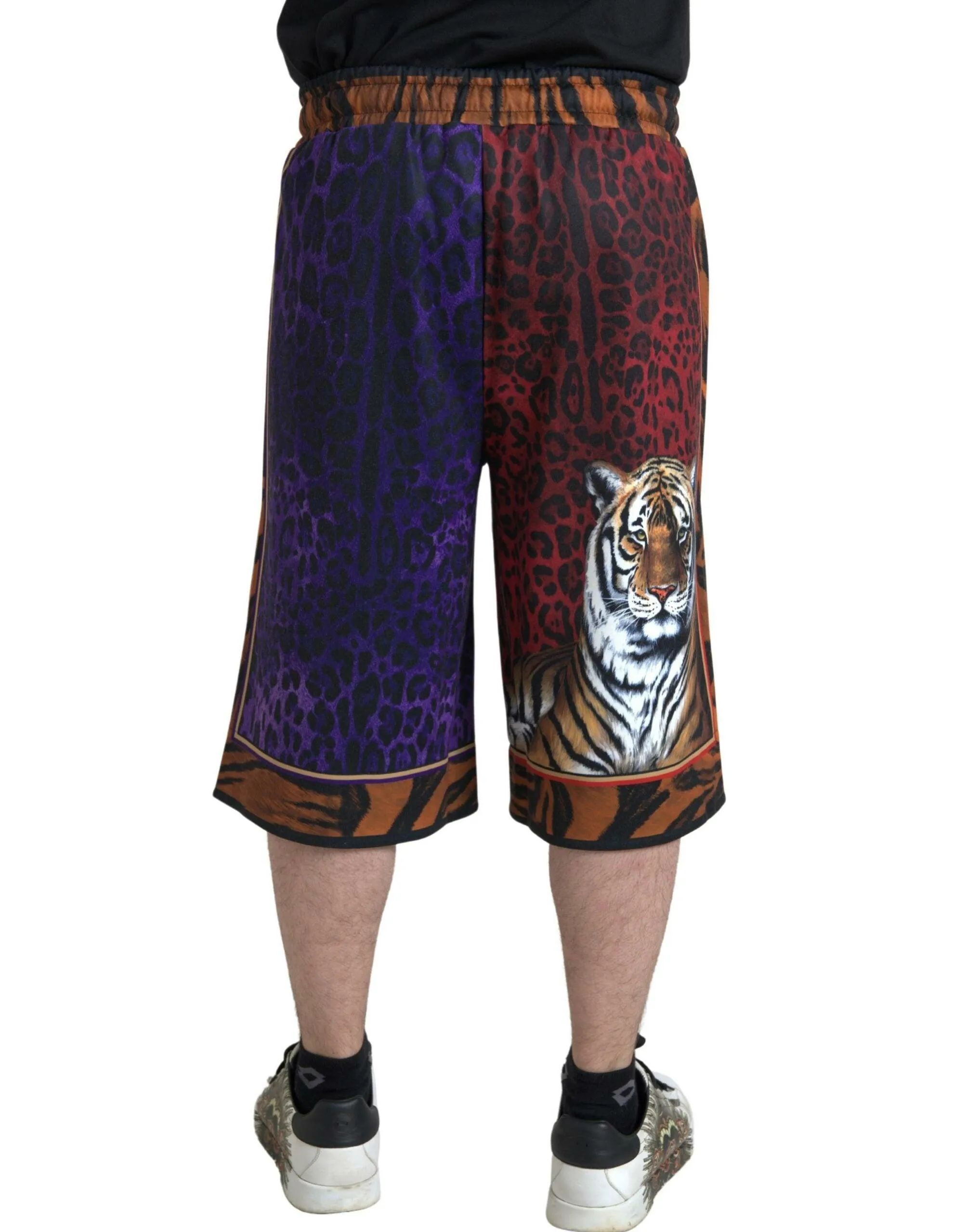 Dolce & Gabbana Multicolor Tiger Print Men Bermuda Shorts