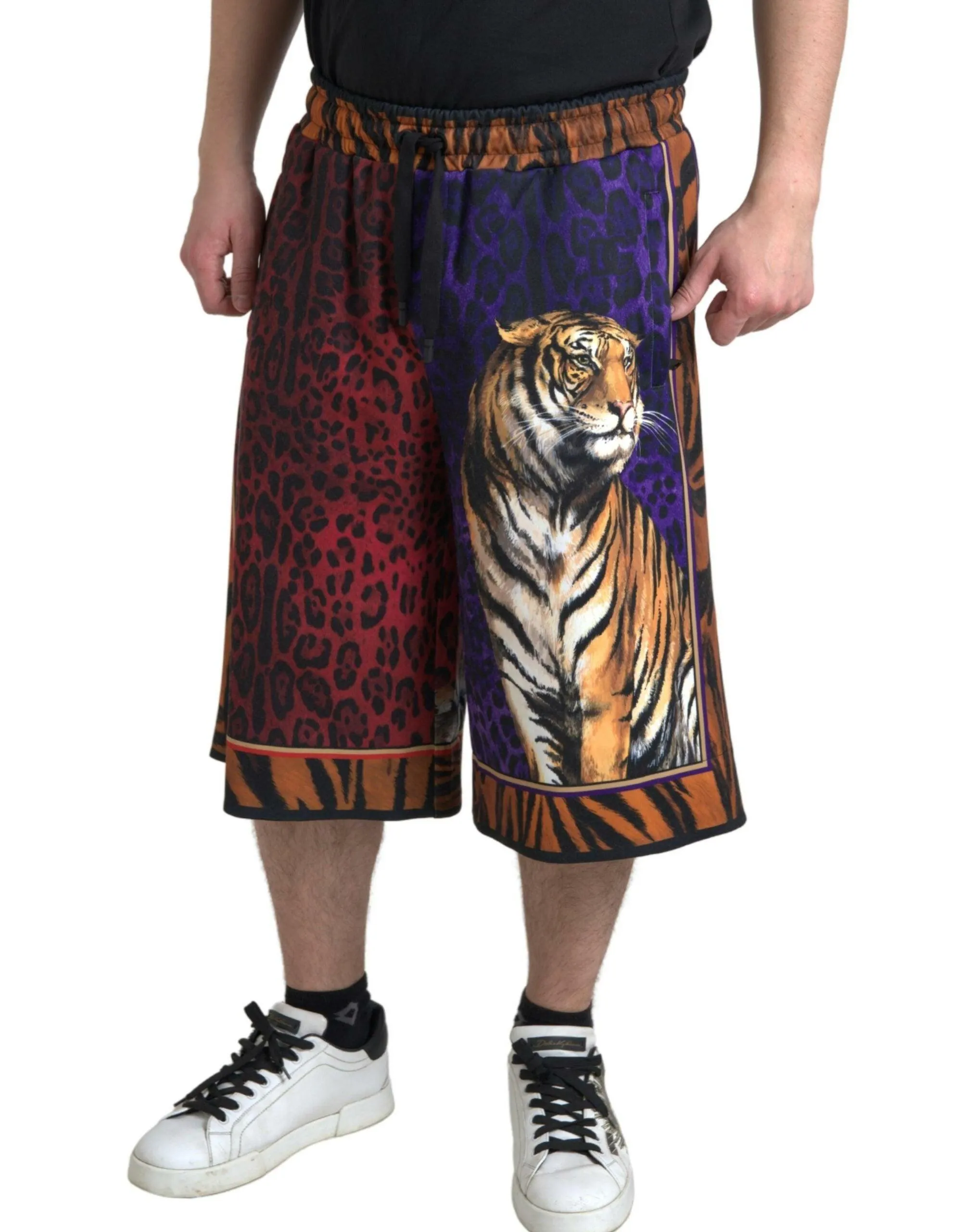 Dolce & Gabbana Multicolor Tiger Print Men Bermuda Shorts