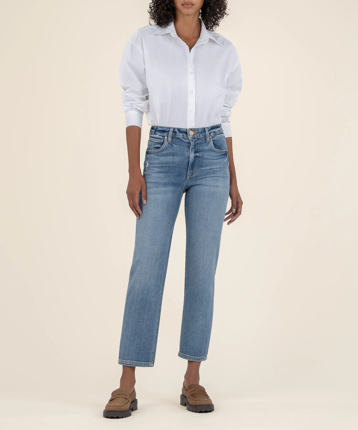 Elizabeth High Rise Crop Straight Leg