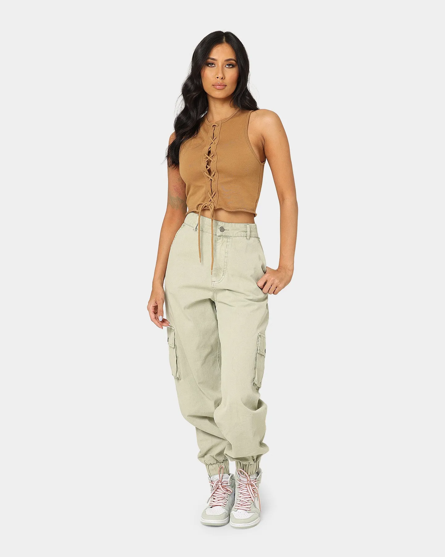 EN ES Women's Time To Go Cargo Pants Aloe Wash