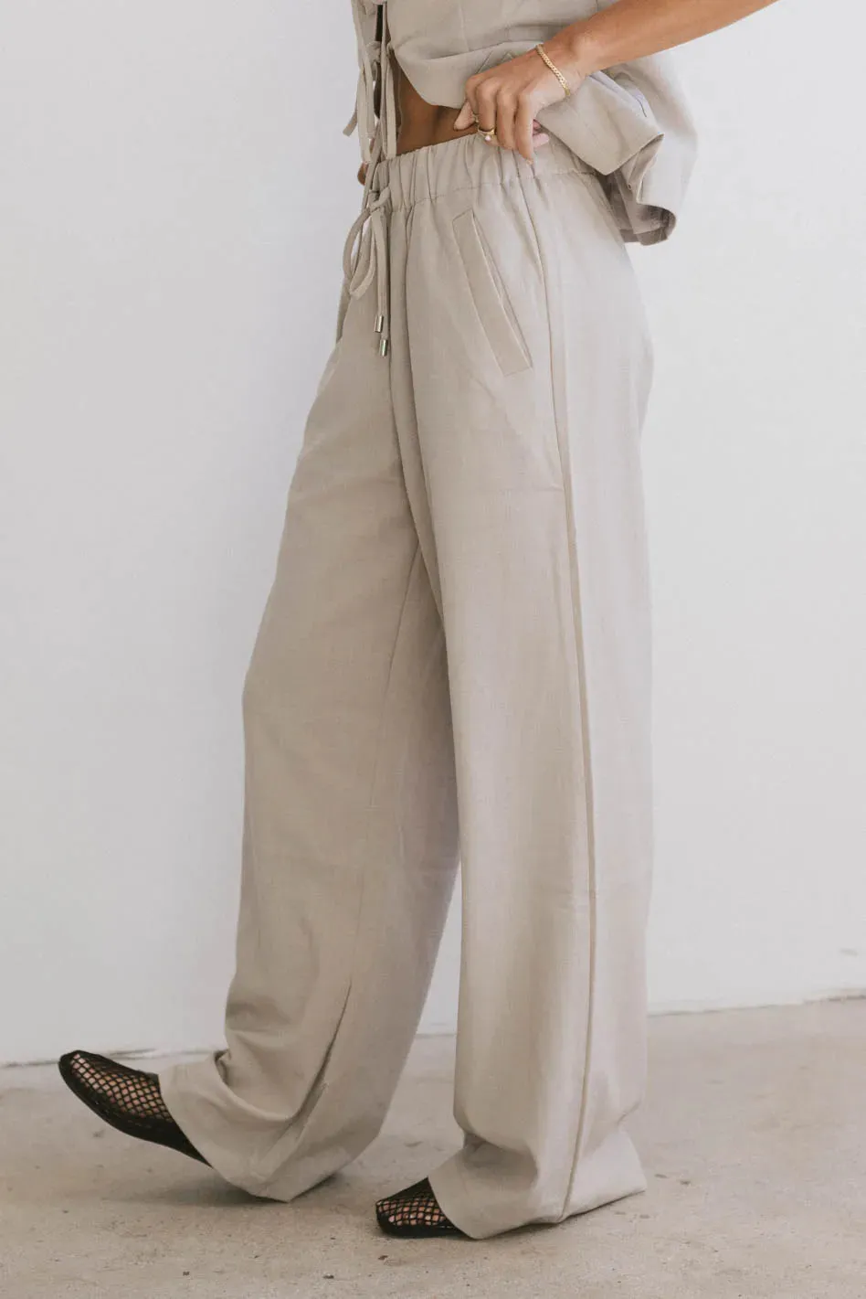 Eslyn Baggy Pants in Taupe - FINAL SALE