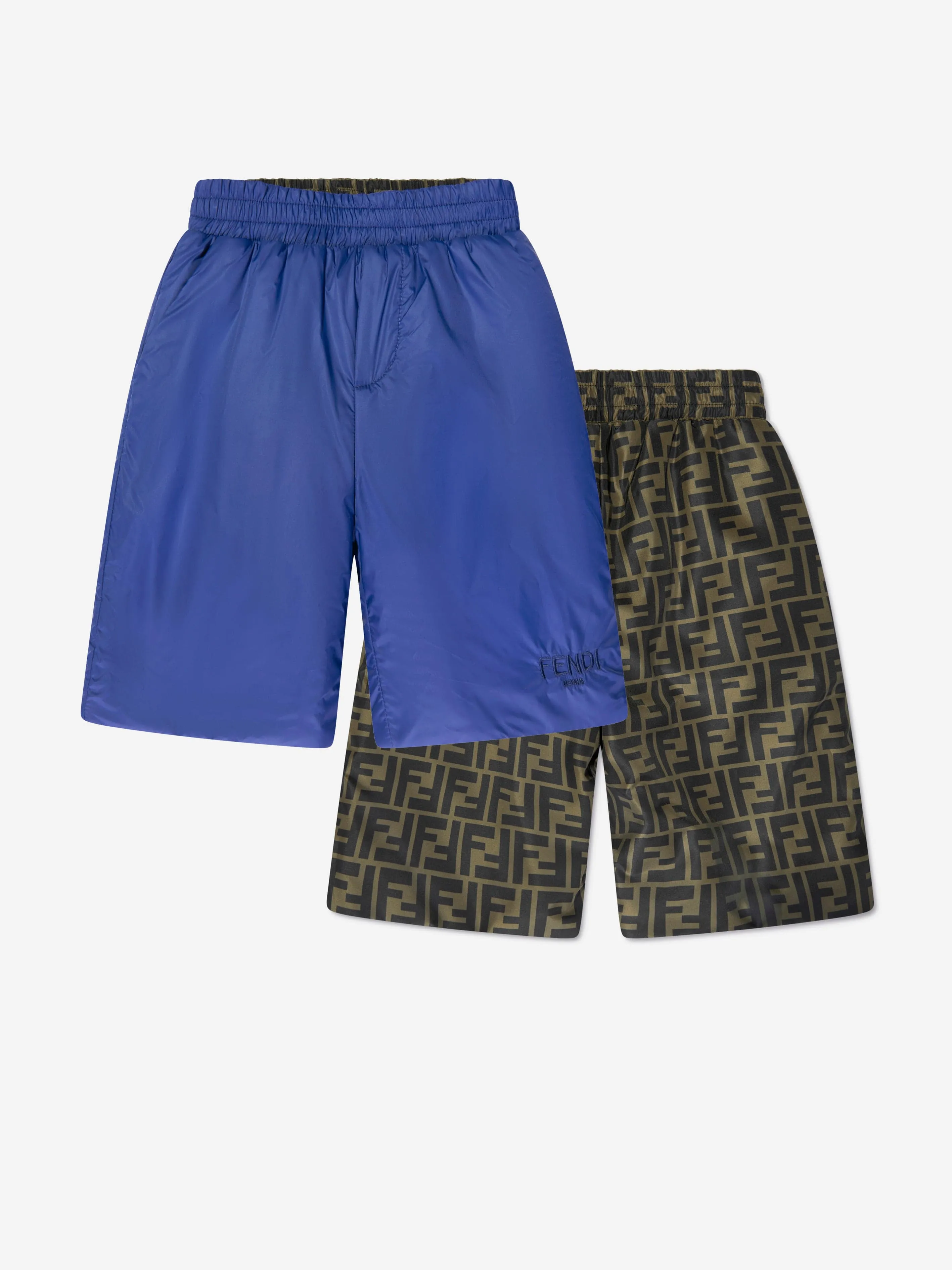 Fendi Boys Reversible Bermuda Shorts in Navy