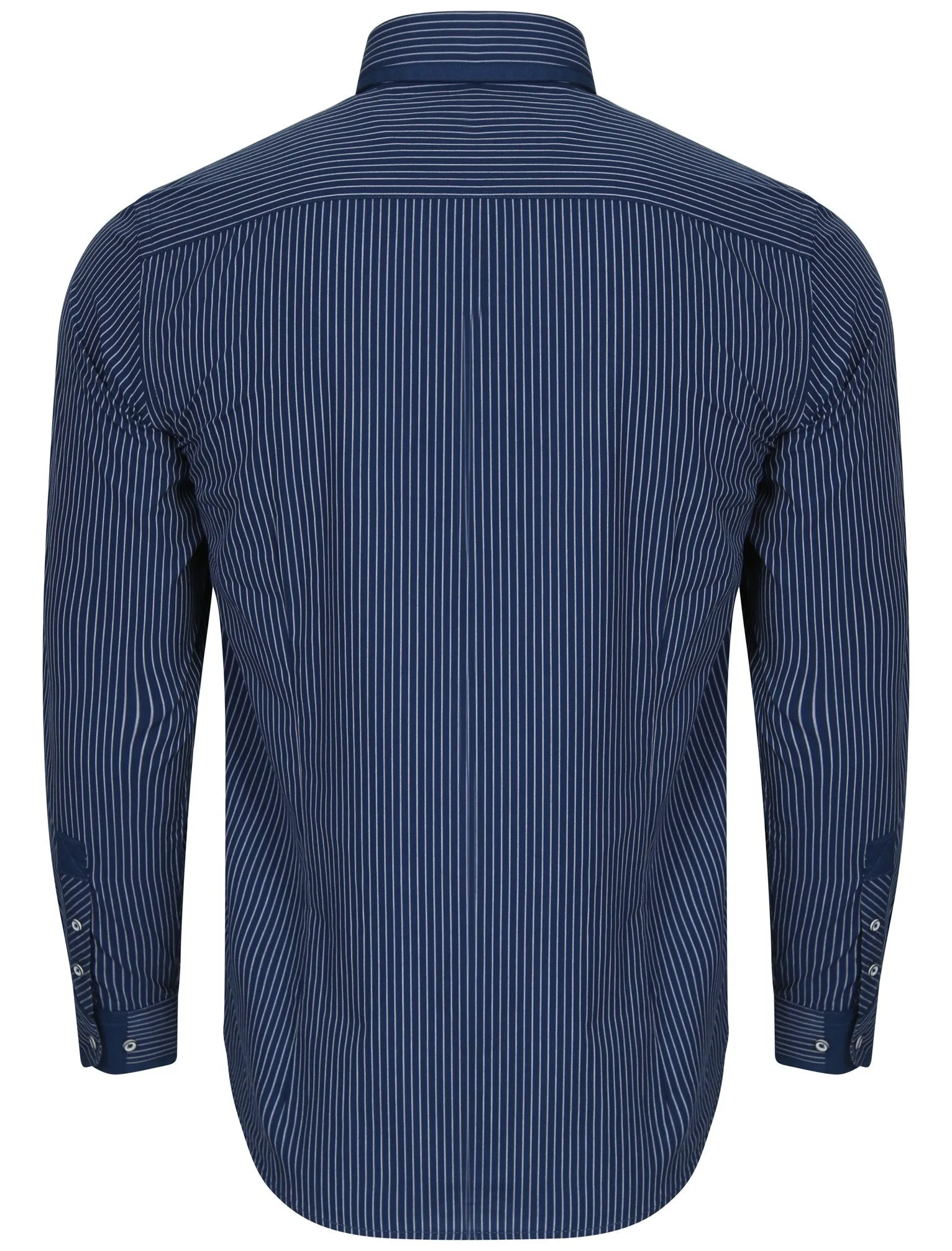 Gambino Pinstripe Shirt in Estate Blue - Tokyo Laundry