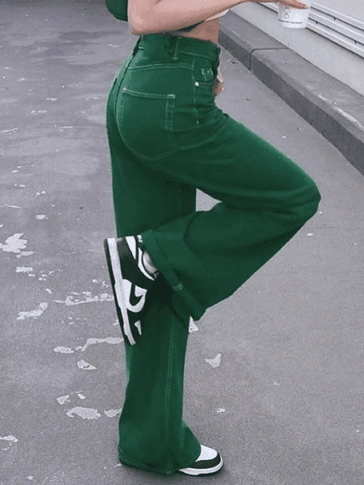 Green Wash Vintage Boyfriend Jeans