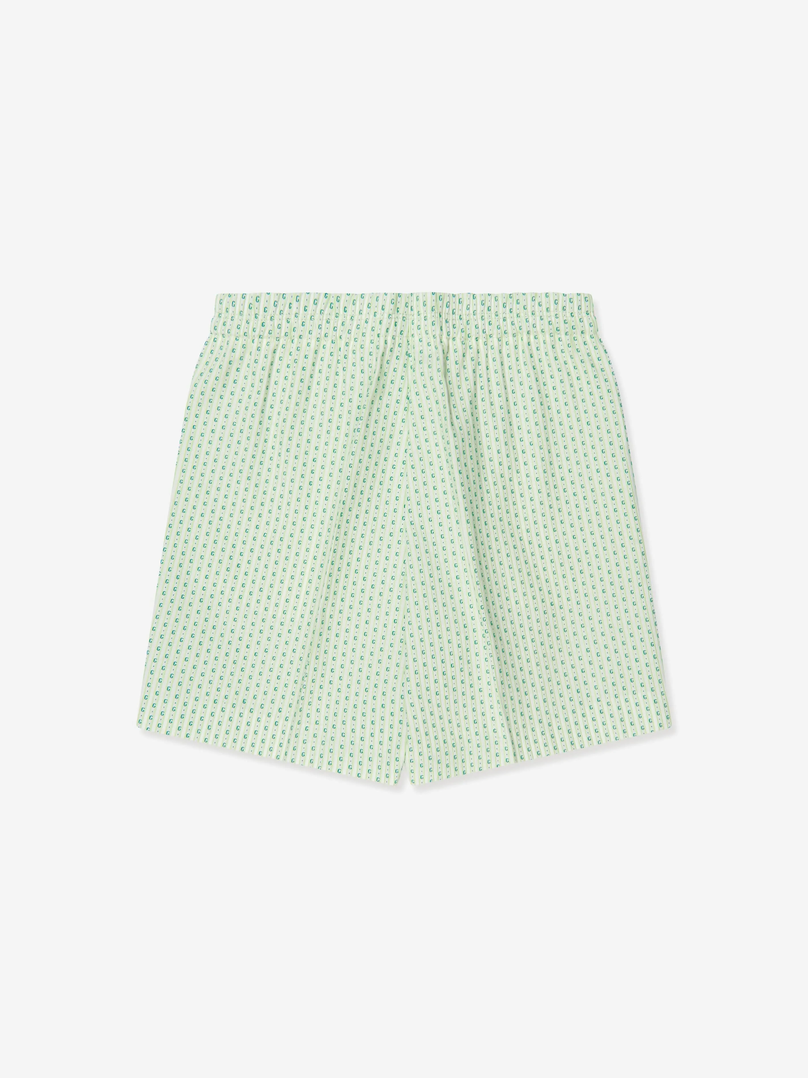 Gucci Boys Striped Bermuda Shorts in Green