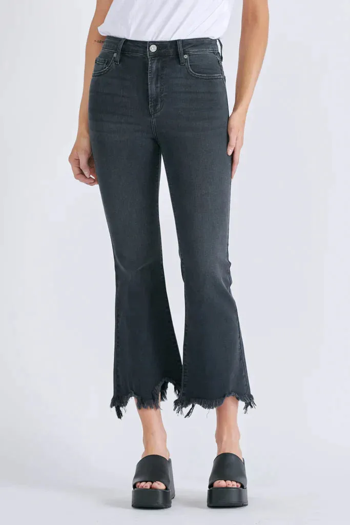 Hidden Jeans Black Frayed Flare Jeans