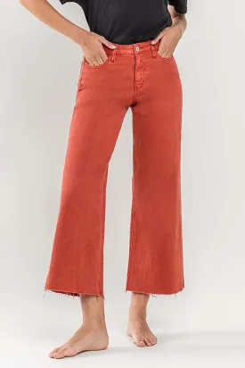 High Rise Crop Wide Leg Jeans