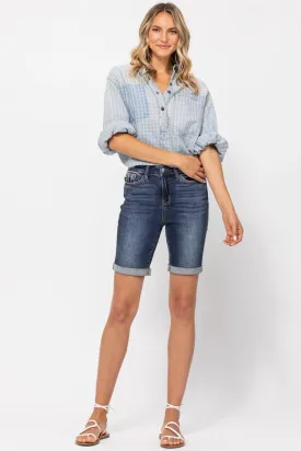 Judy Blue Hi-Rise Cuffed Bermuda Shorts