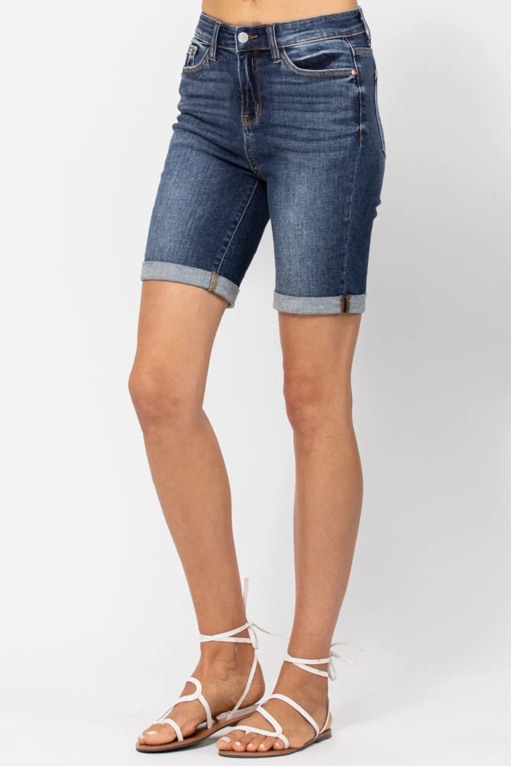 Judy Blue Hi-Rise Cuffed Bermuda Shorts