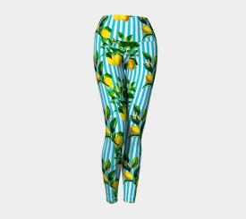 Lemon Striped Yoga Leggings