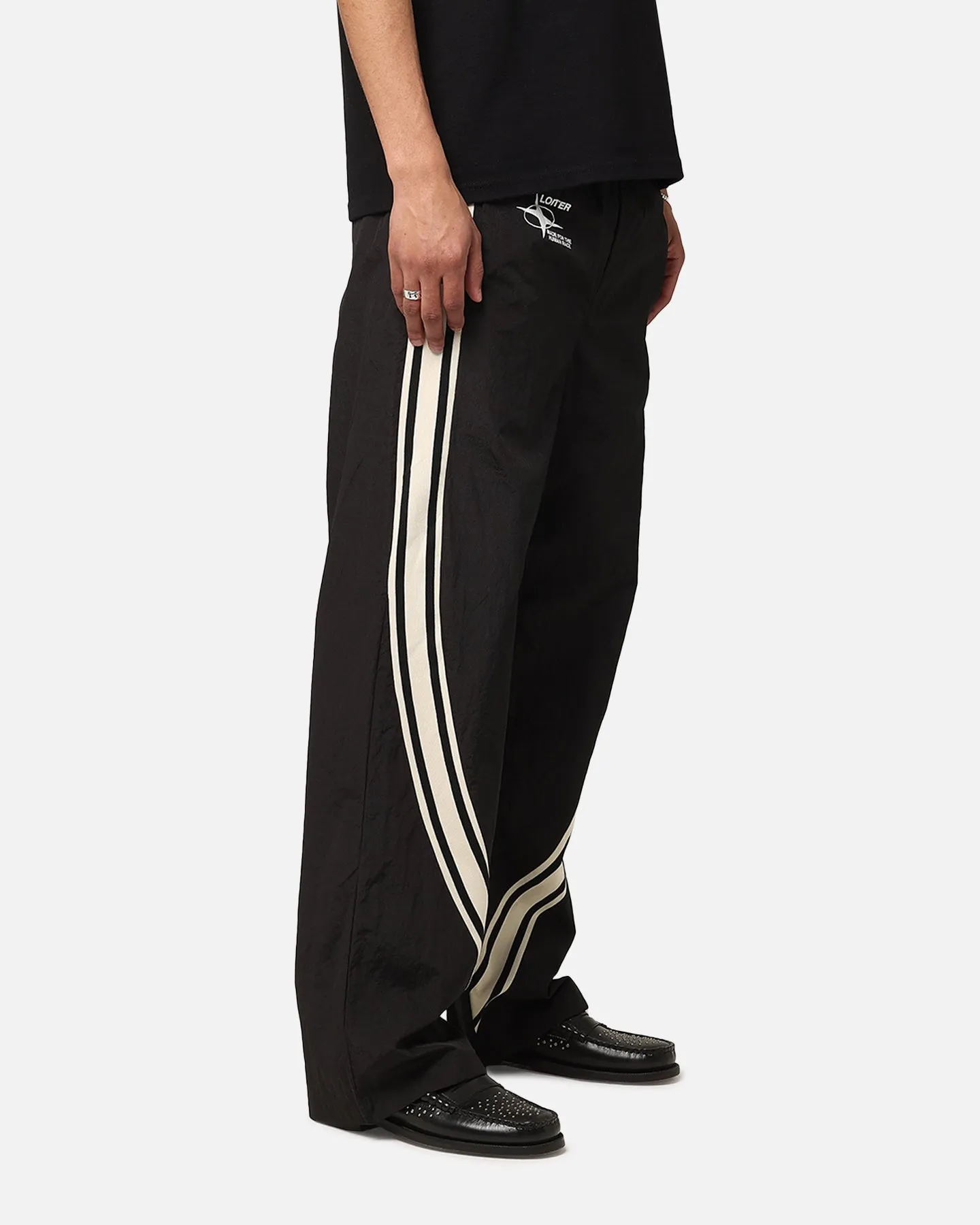 Loiter Wave Break Track Pants Black