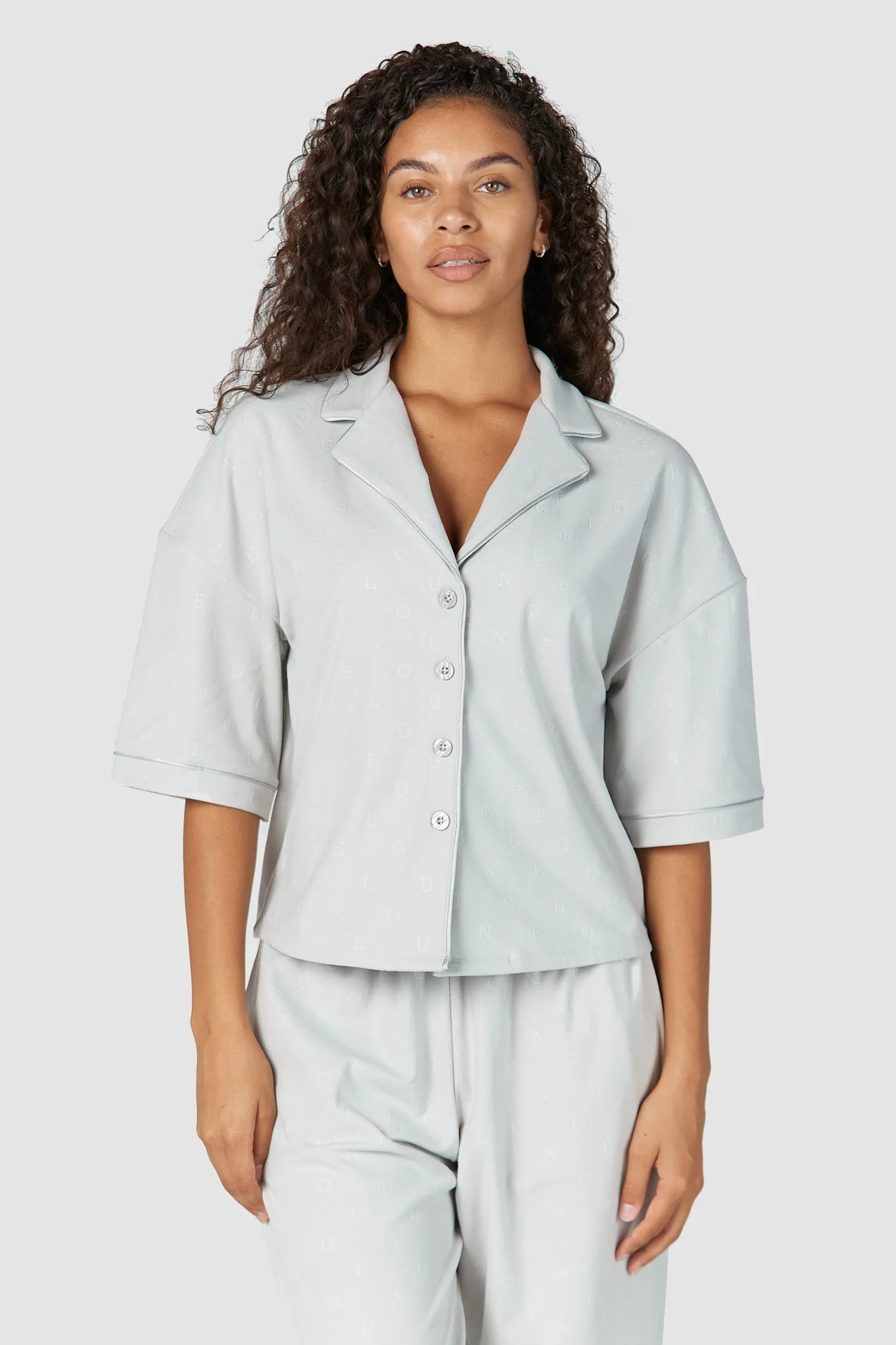 Luxury Embossed Pyjama Shirt - Frost