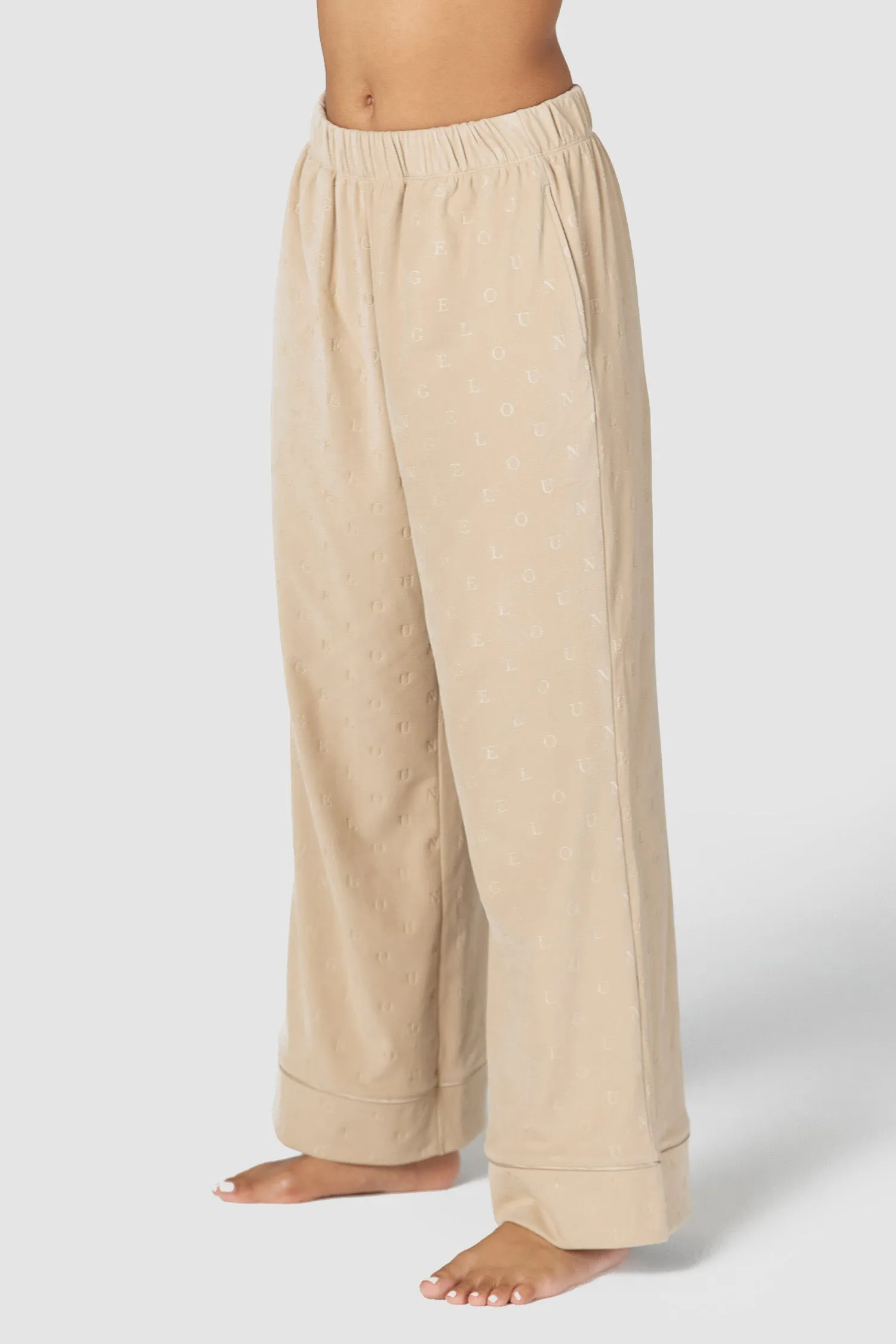 Luxury Embossed Pyjama Trousers - Mink