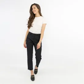 M&S Mia Slim Leg Crop Tapered Black Chino Trousers