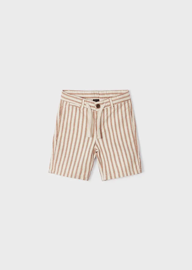 Mayoral Mini Boy Grapefruit Striped bermuda shorts