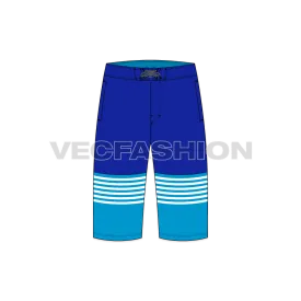 Mens Bermuda Length Board Shorts