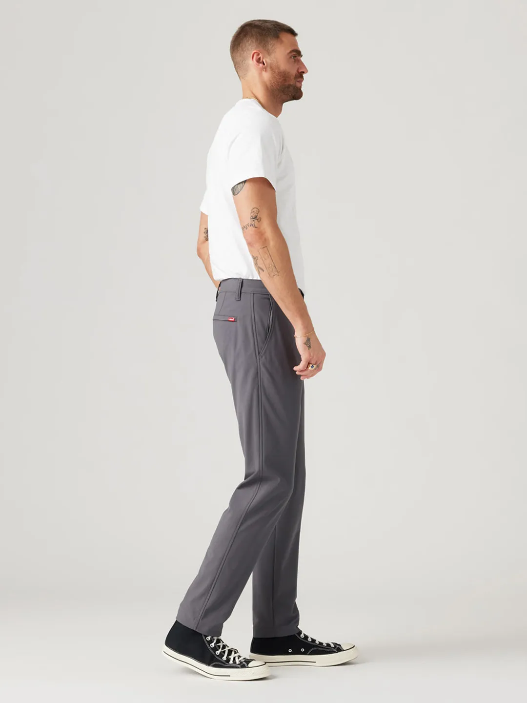 Men's Grey Regular Fit Chinos