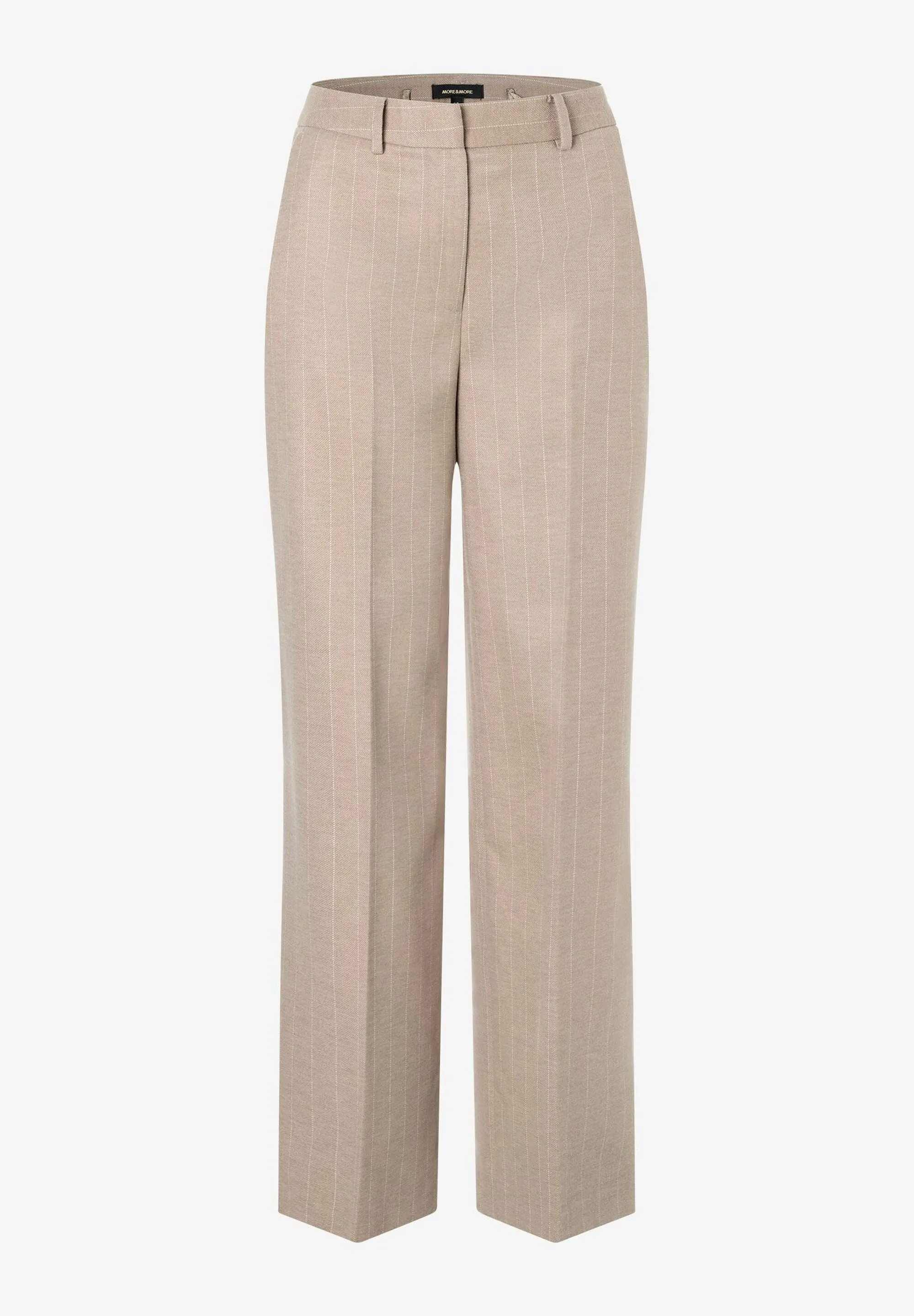 More & More Pinstripe Wide Leg Trousers Beige