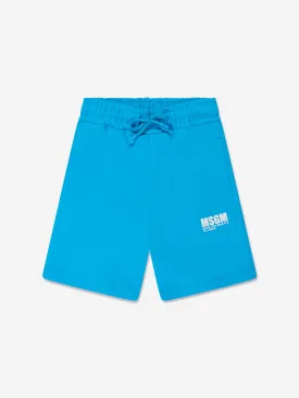 MSGM Boys Fleece Bermuda Shorts in Blue