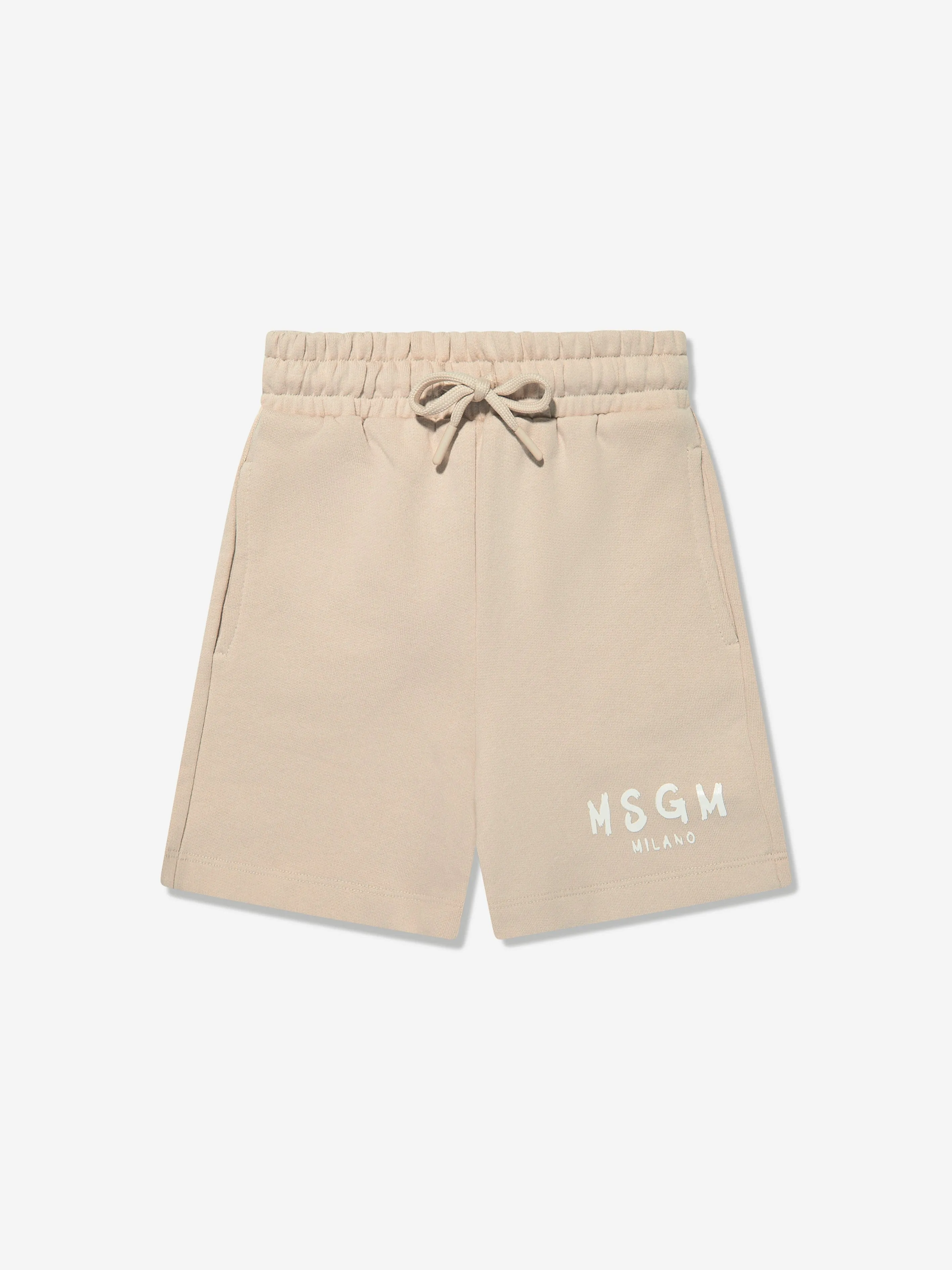 MSGM Kids Fleece Bermuda Shorts in Beige