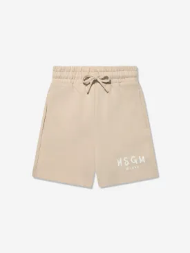 MSGM Kids Fleece Bermuda Shorts in Beige