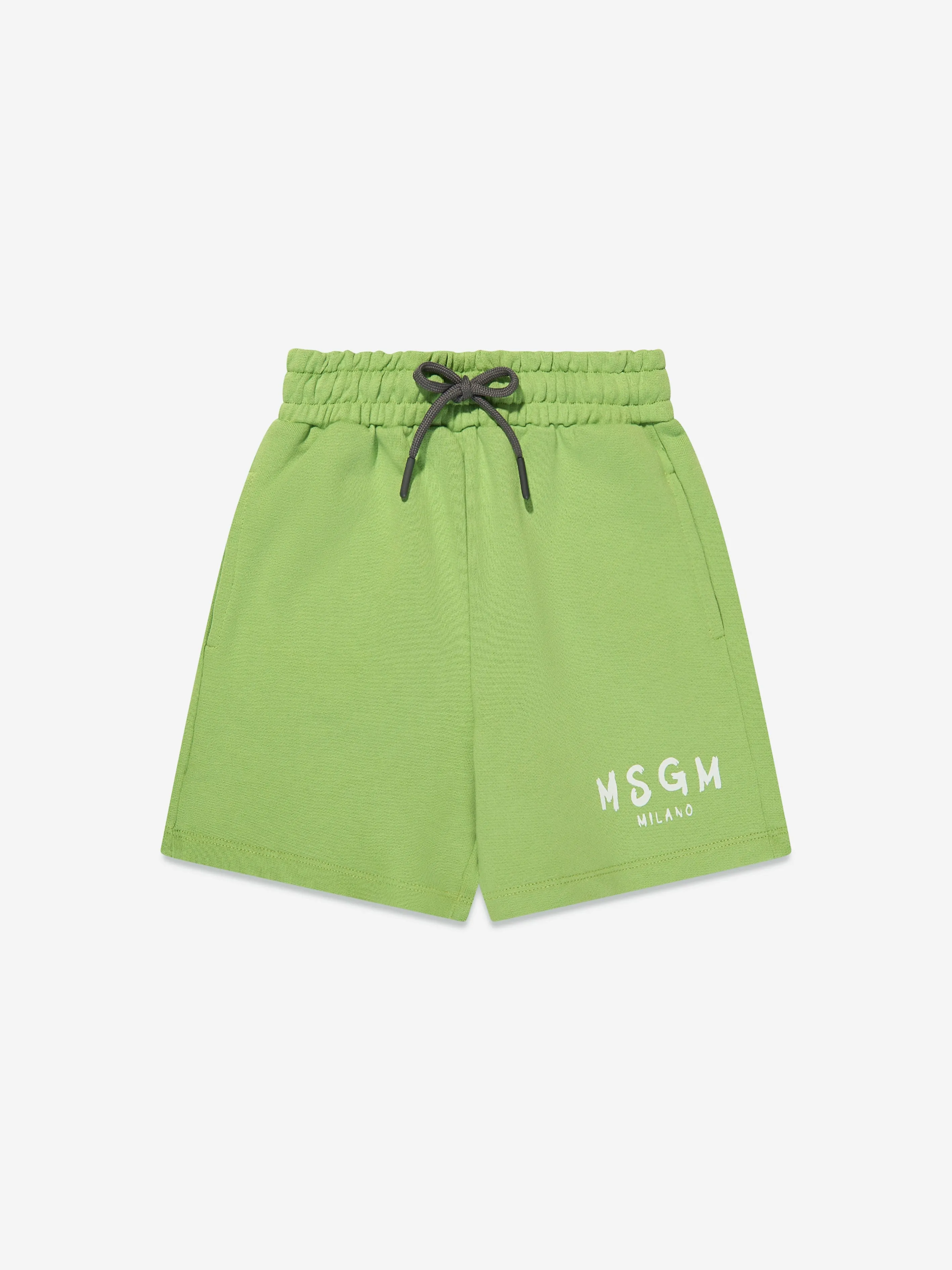 MSGM Kids Fleece Bermuda Shorts in Green