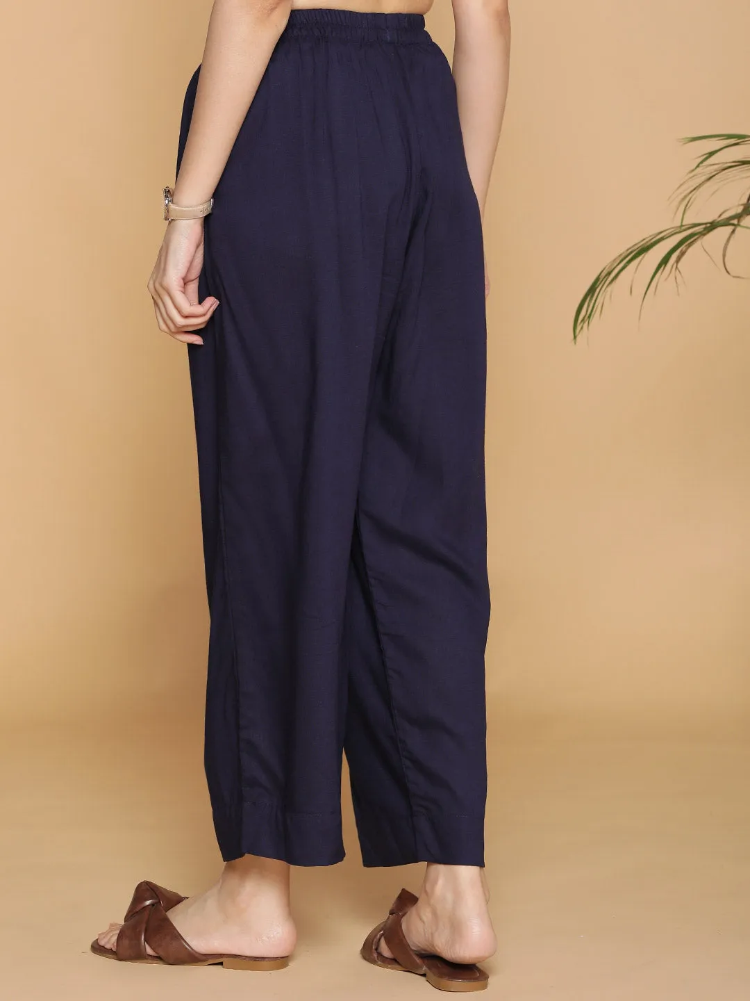 Navy Palazzo Pants