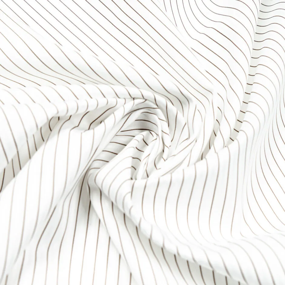 Olive Pinstriped Superfine Pure Cotton Jacquard