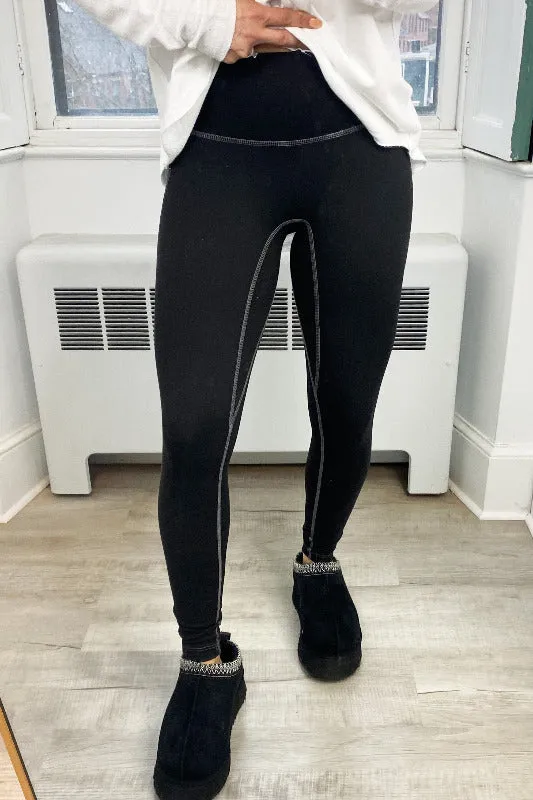 *OUTLINED BRUSHED LEGGINGS BLACK